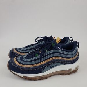Nike Air Max 97 SE Cork Denim Sneakers DC3986-300 Obsidian-Thunder Blue Size 6.5
